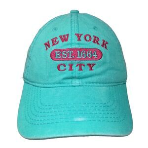 New York City Est 1664 Strapback Hat Bluish-Green OSFA Adjustable Embroidered